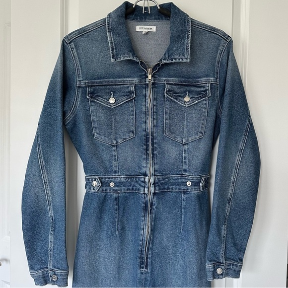 Good American Long Sleeve Denim Jean Jumpsuit - Picture 3 of 14